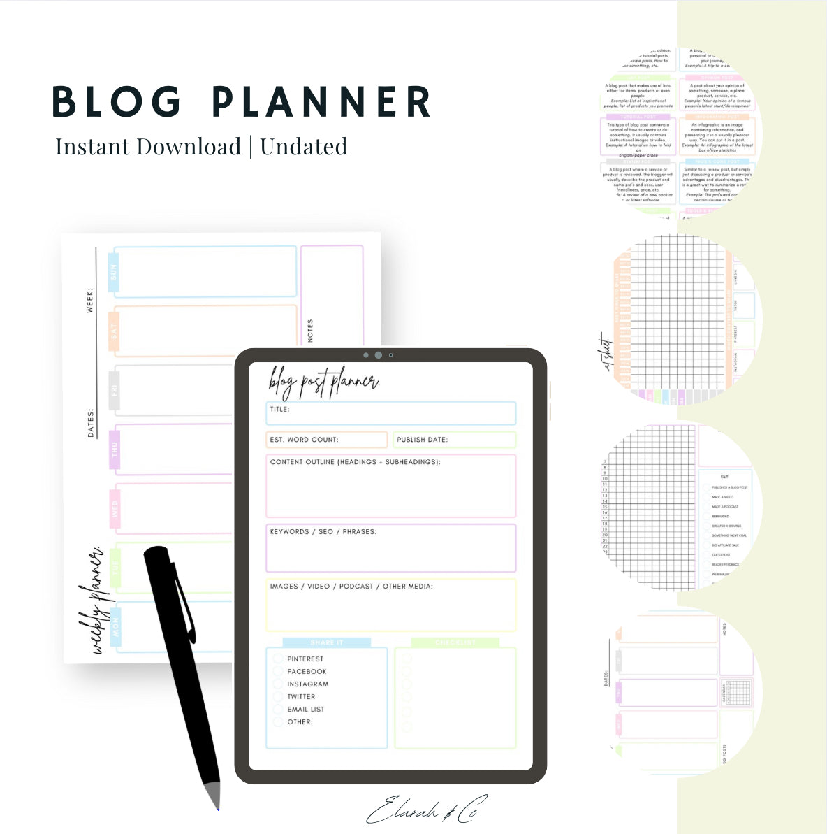 The Ultimate Blogging Planner – 35-Page Printable PDF for Bloggers & Creators