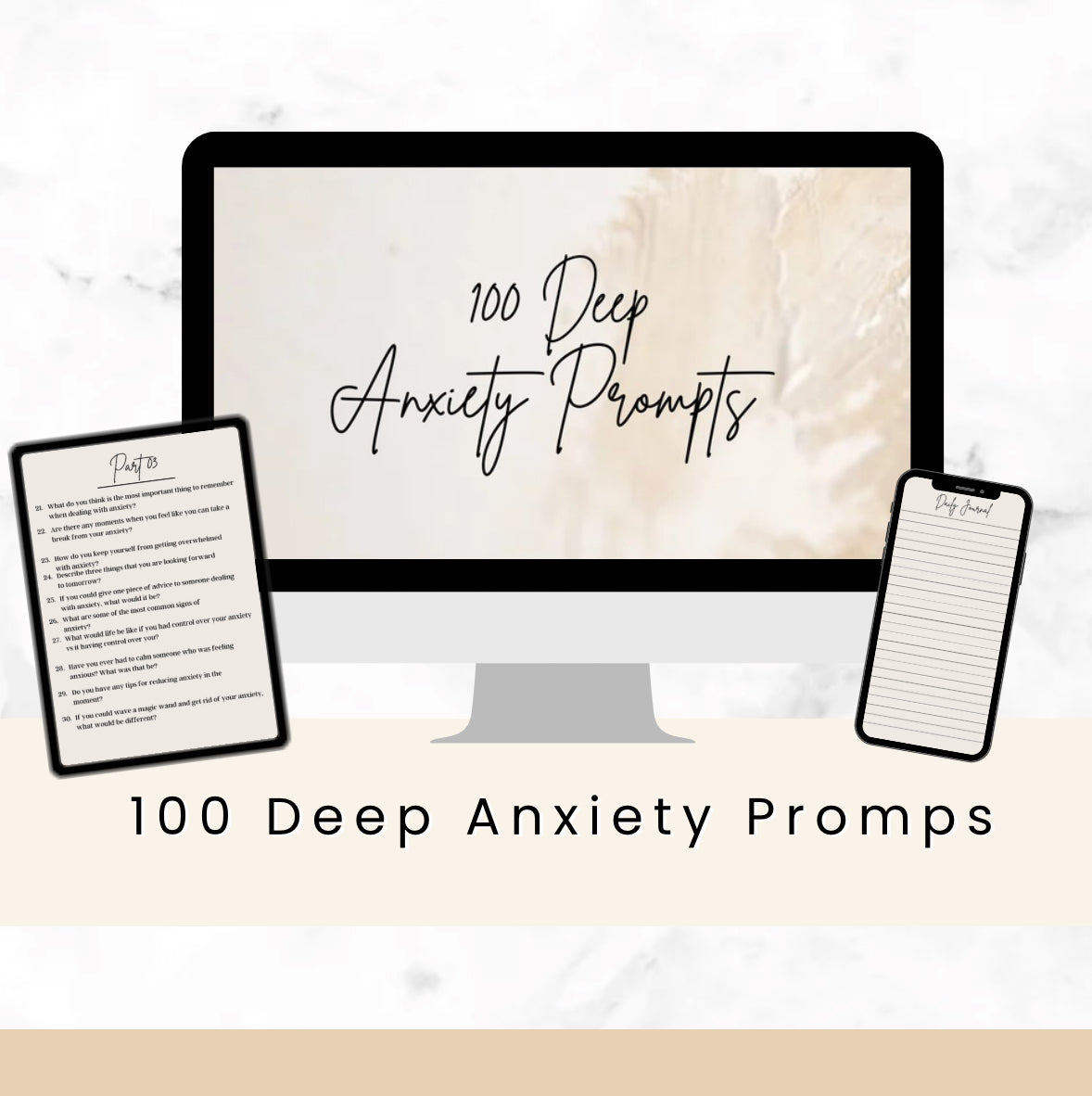 100 Deep Journal Prompts for Anxiety & Overthinking (Printable Mental Health PDF)
