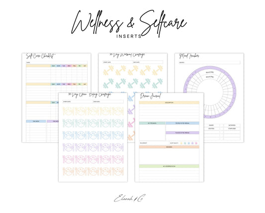 Wellness & Self-Care Inserts – Printable Planner Pack (PDF)