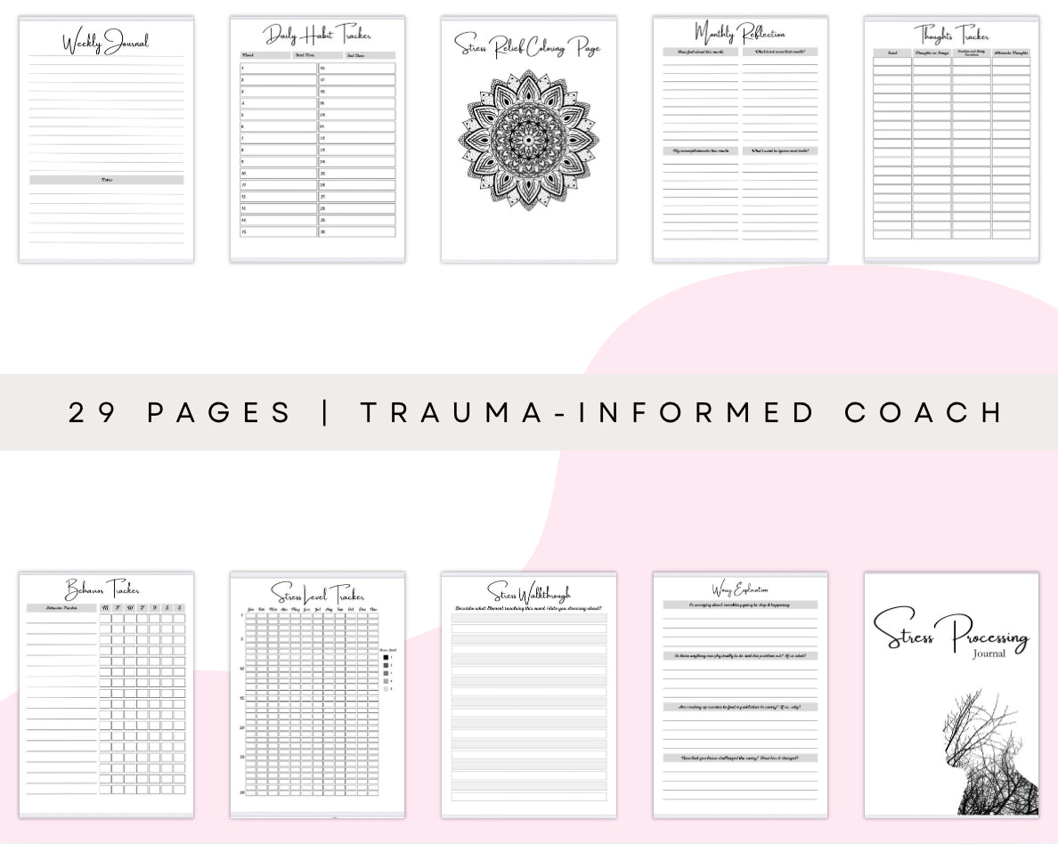 Stress Processing Journal – 29 Page Printable Stress Management Workbook