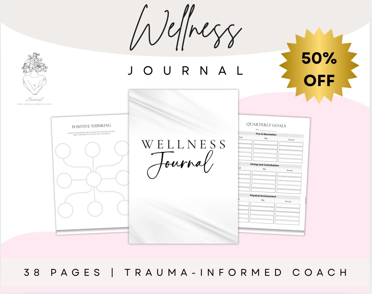 Printable Wellness Journal – 38-Page Self-Care & Gratitude Planner (Digital Download)