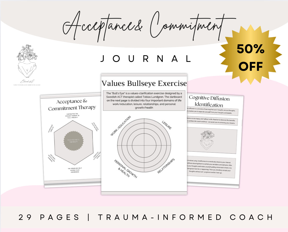 Acceptance & Commitment Therapy Journal – Printable ACT Workbook (28 Pages)
