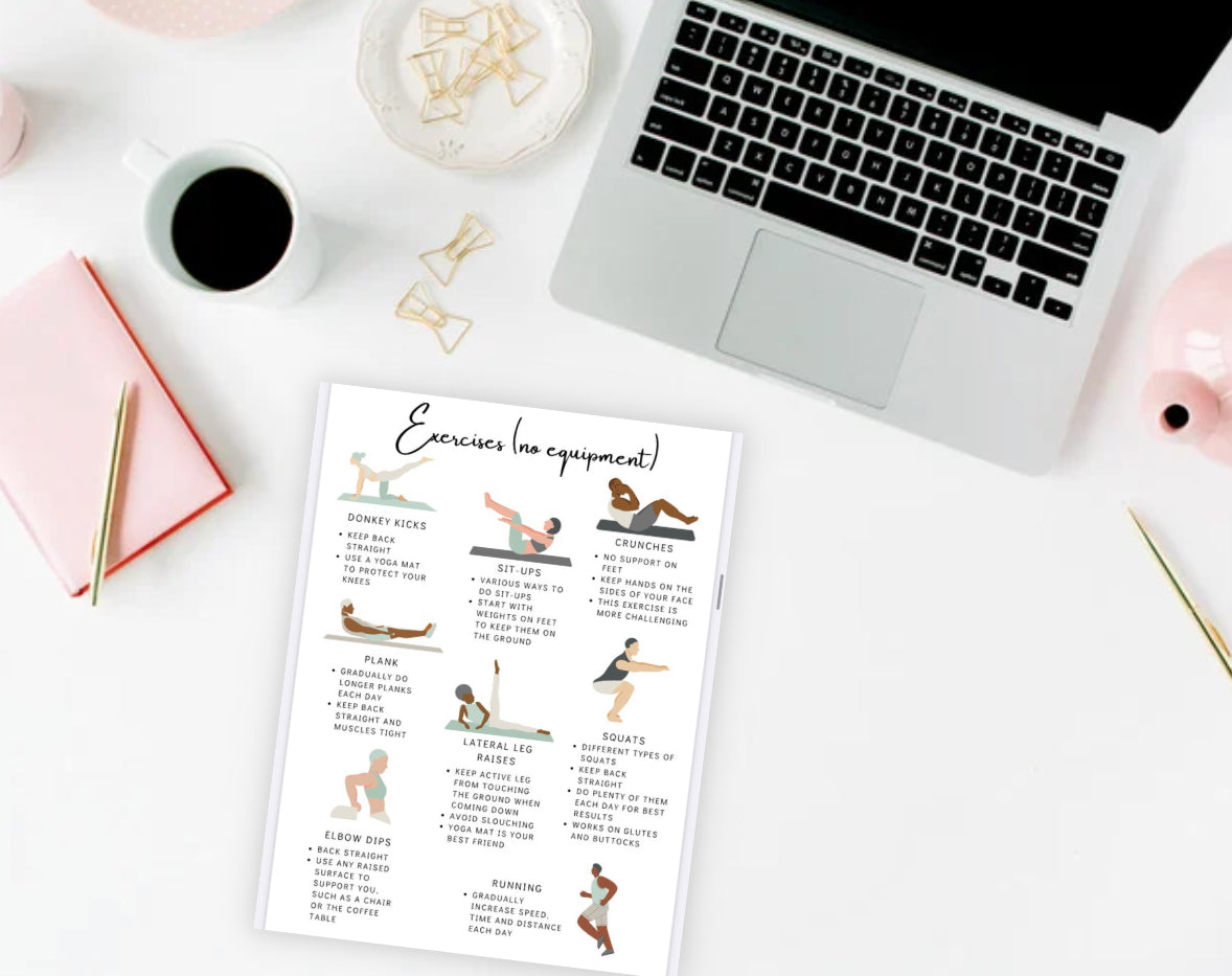 Health & Fitness Planner – 63 Page Printable Wellness Journal