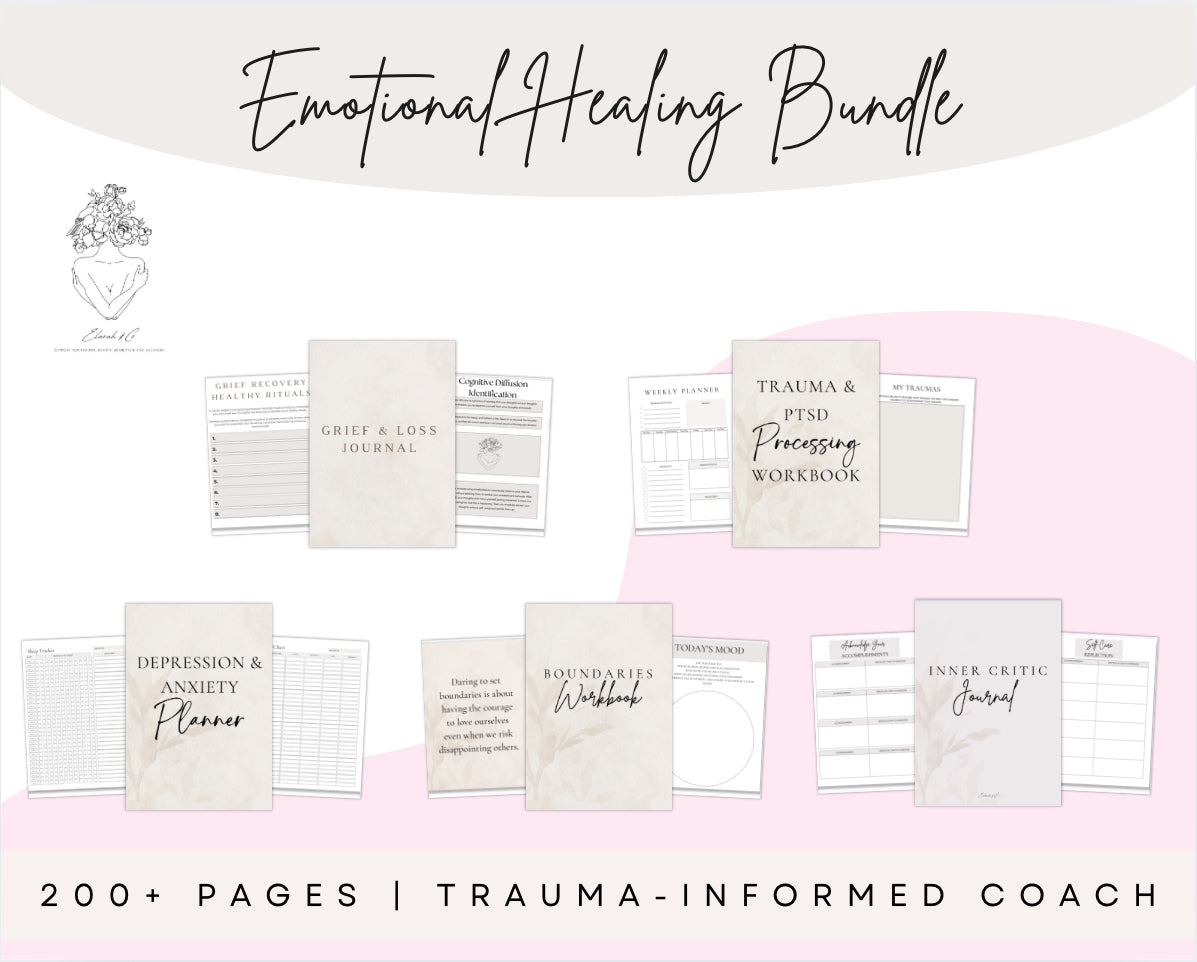 Emotional Healing Bundle – Printable Journals for Trauma, Grief, Anxiety & Recovery
