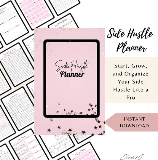 Side Hustle Planner Printable | Small Business Budget Tracker | Digital Download | Etsy Income Tracker | Productivity Planner PDF