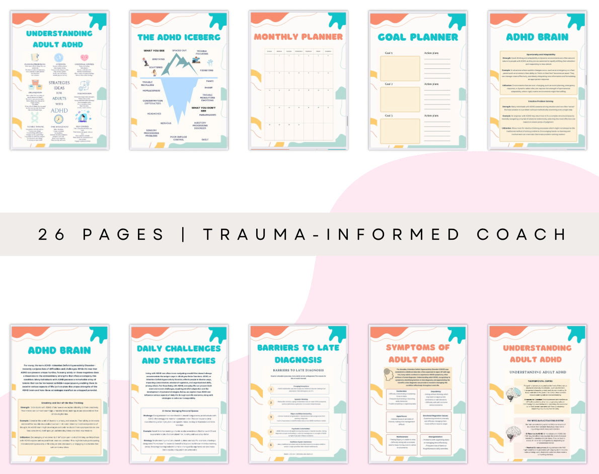 Understanding Adult ADHD Workbook – 26-Page Printable Planner & Self-Help Guide