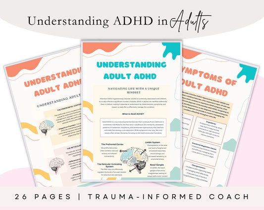 Understanding Adult ADHD Workbook – 26-Page Printable Planner & Self-Help Guide