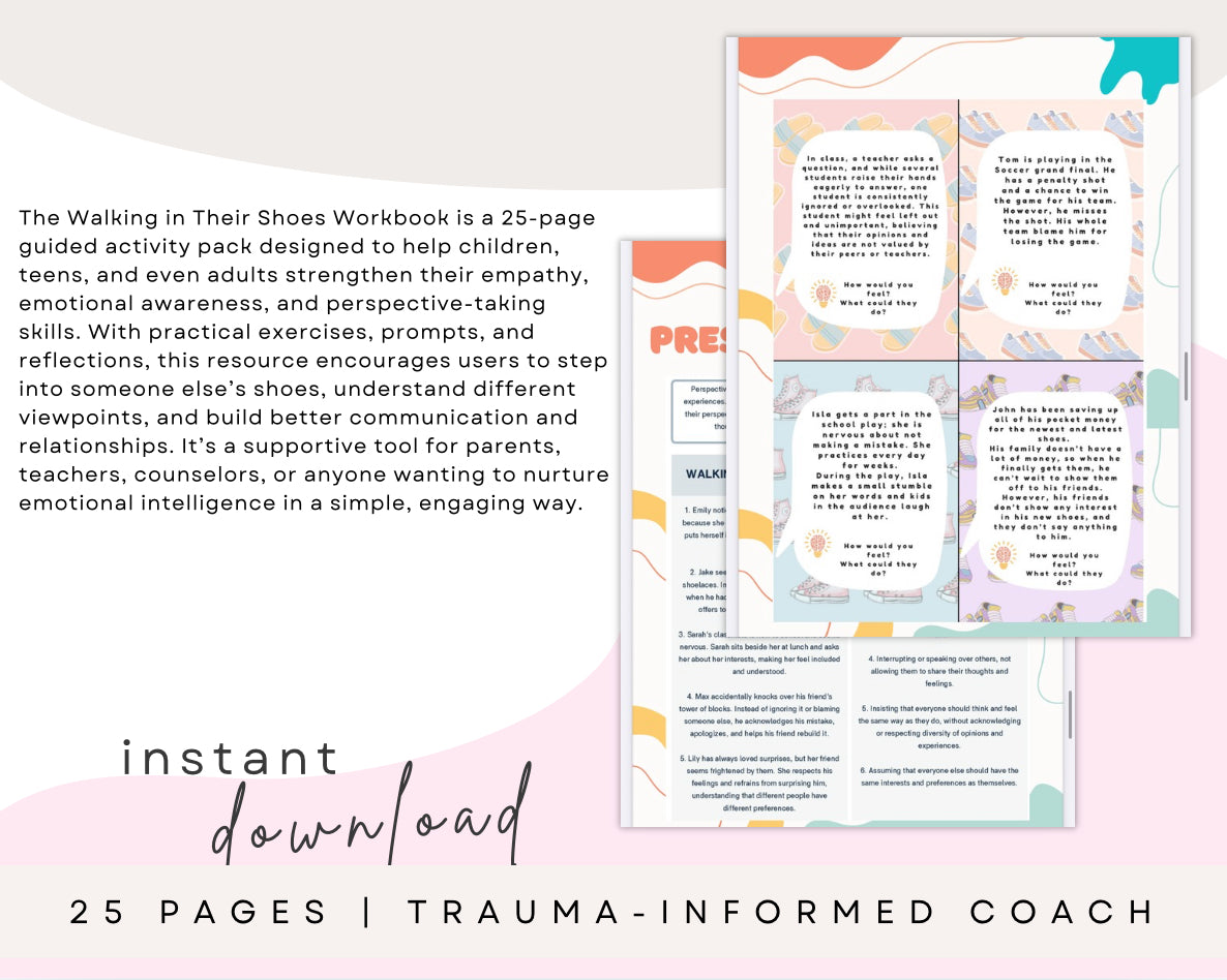 Walking in Their Shoes – Perspective-Taking & Empathy Workbook (25 Pages)