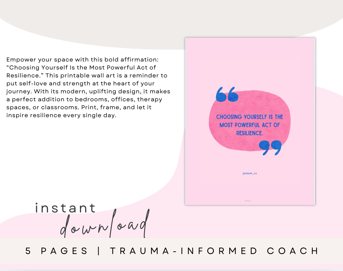 Choosing Yourself Is the Most Powerful Act of Resilience – Printable Wall Art