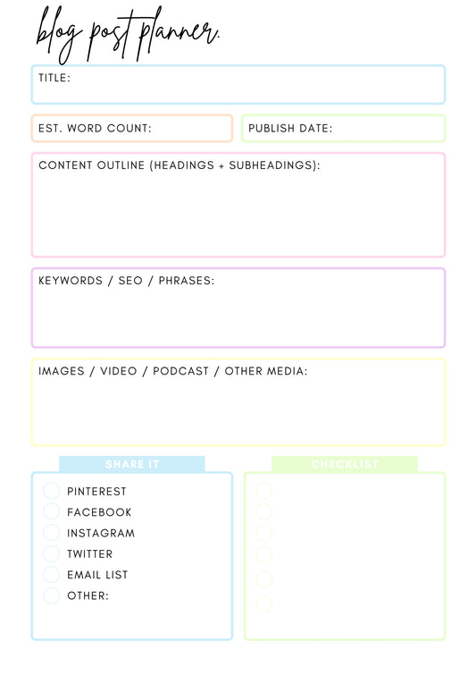 The Ultimate Blogging Planner – 35-Page Printable PDF for Bloggers & Creators