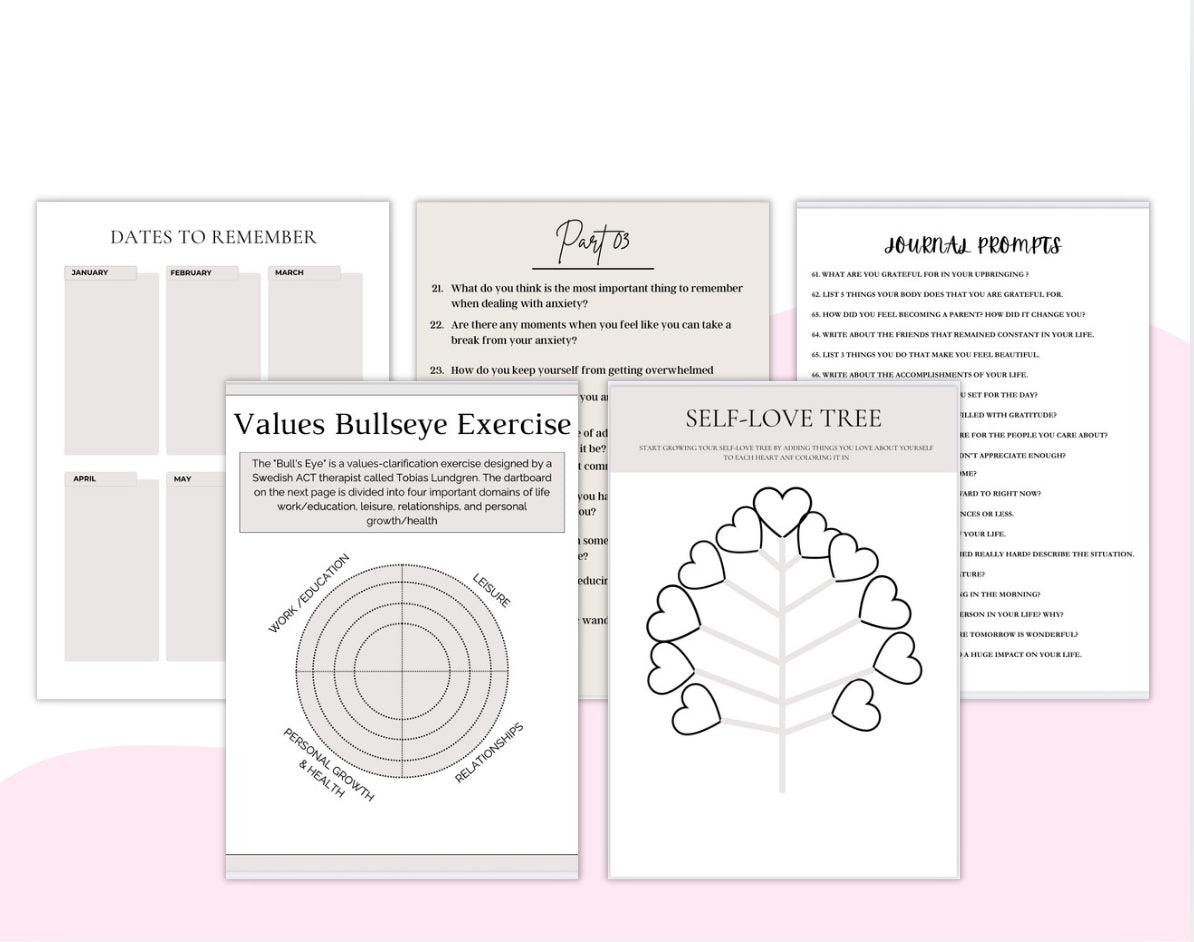 Mental Wellness Toolkit – Anxiety, Self-Esteem & Gratitude Journals (Printable PDF Bundle)
