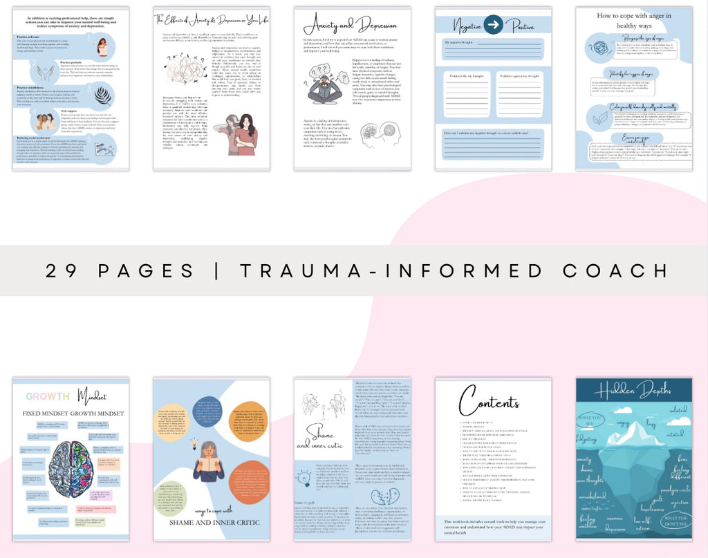 ADHD Iceberg Workbook | 29 Pages Printable Journal for Emotional Regulation, Self-Care & Coping Skills
