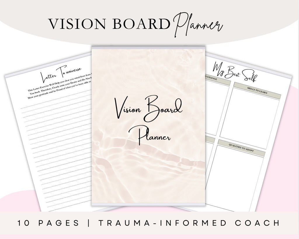 Vision Board Planner (10 Pages) | Printable PDF for Manifestation & Goal Setting