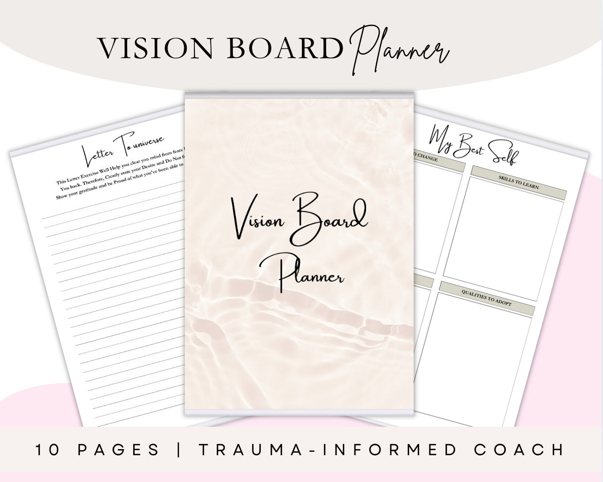 Vision Board Planner (10 Pages) | Printable PDF for Manifestation & Goal Setting