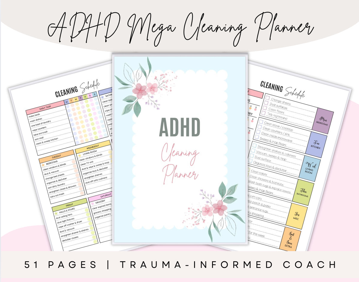 ADHD Mega Cleaning Planner – 51 Page Printable Cleaning Schedule & Organization System