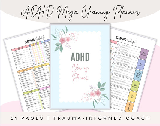 ADHD Mega Cleaning Planner – 51 Page Printable Cleaning Schedule & Organization System