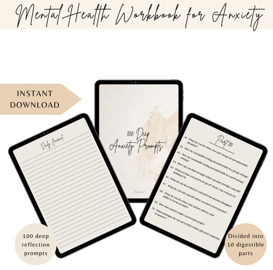 100 Deep Journal Prompts for Anxiety & Overthinking (Printable Mental Health PDF)