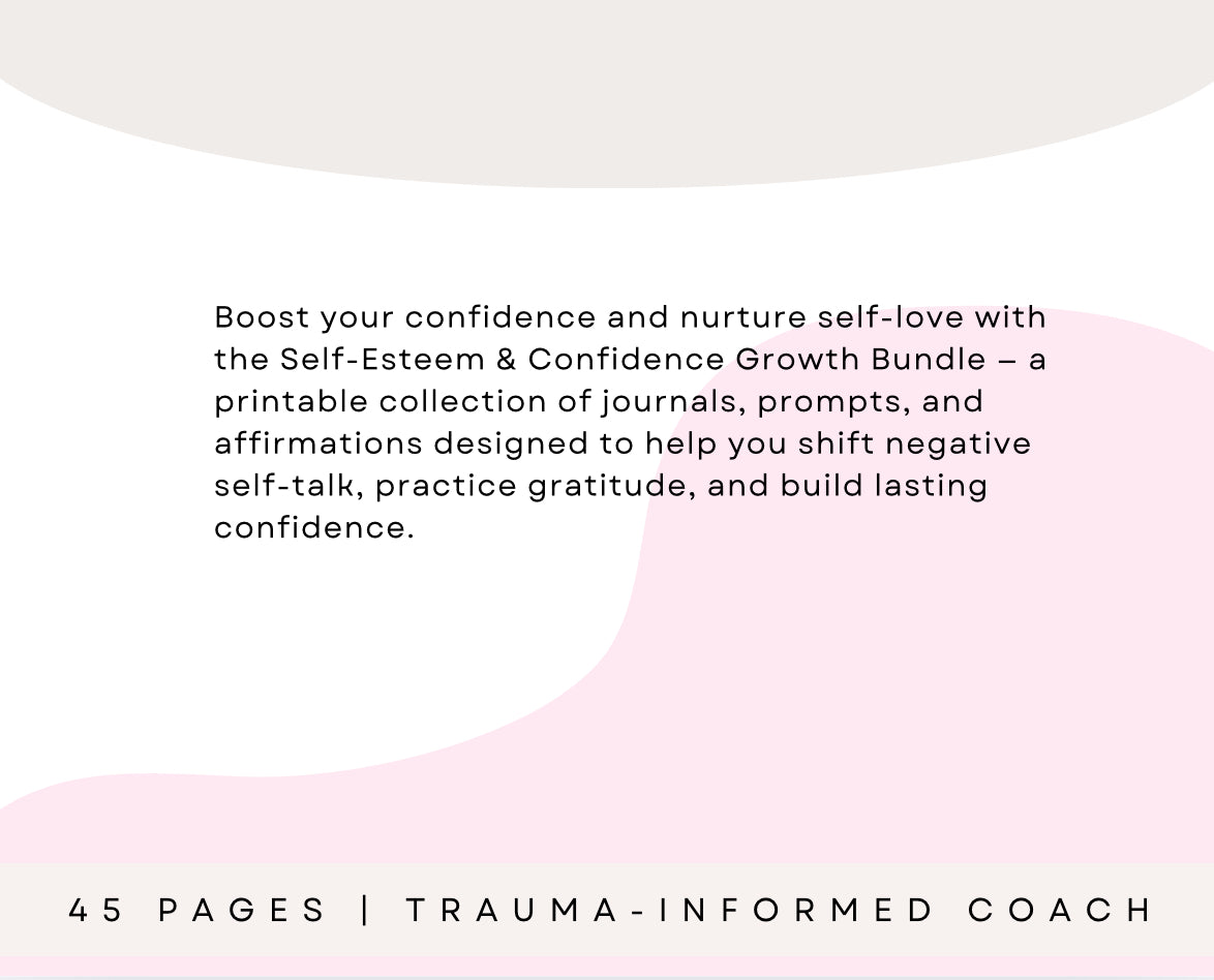 Self-Esteem & Confidence Growth Bundle – 4 Printable Tools for Positivity, Gratitude & Lasting Confidence