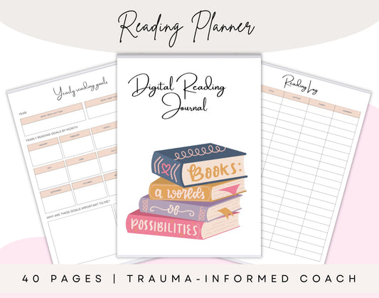 Digital Reading Journal – 40-Page Printable Book Tracker & Review Planner