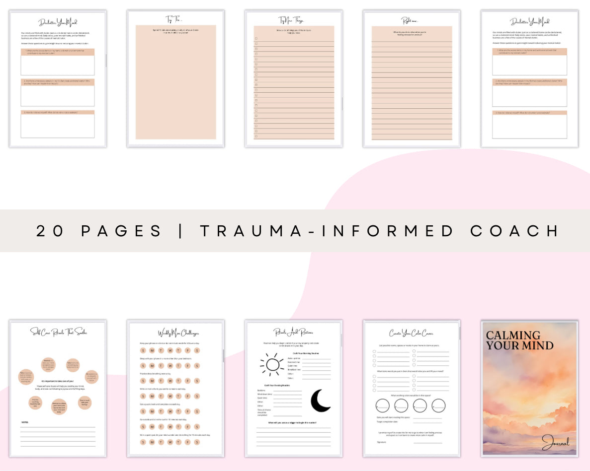 Calming Your Mind Journal – 20 Page Printable for Stress, Anxiety & Mental Wellness Journal