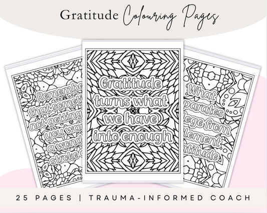 Gratitude Quote Coloring Pages – 25 Printable Sheets for Mindfulness & Relaxation