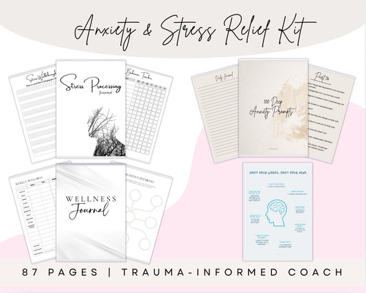Anxiety & Stress Relief Kit – 4 Printable Tools to Calm Your Mind & Boost Your Wellbeing Journals
