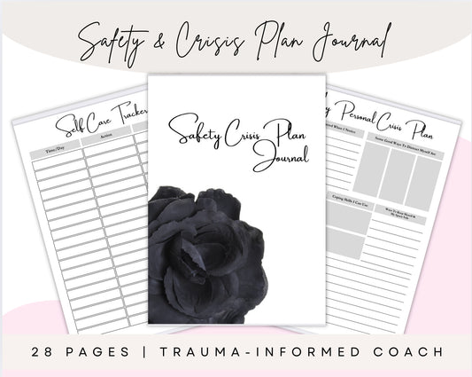 Safety & Crisis Plan Journal – 28 Printable Pages for Coping, Anxiety, and Mental Health Support